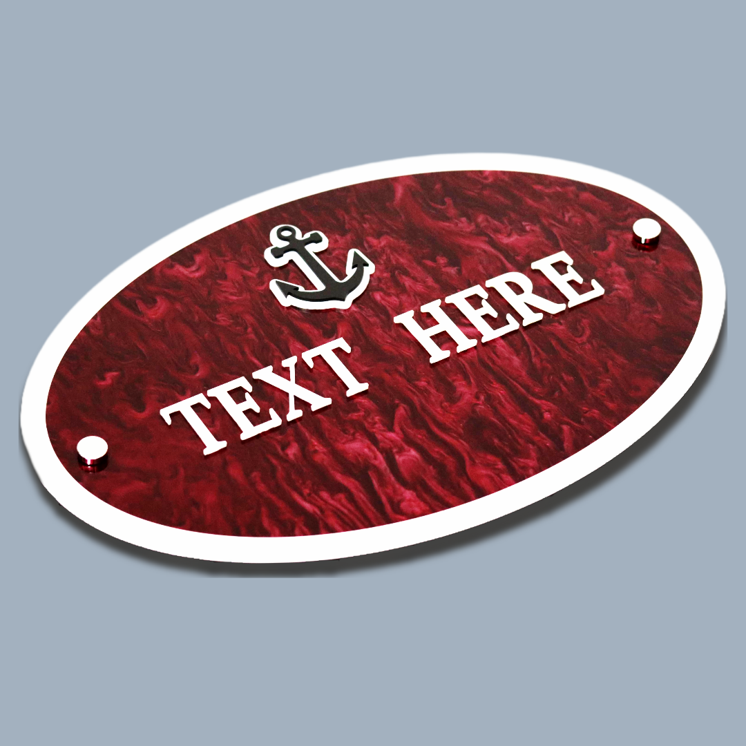 Oval Scarlet Swirl
