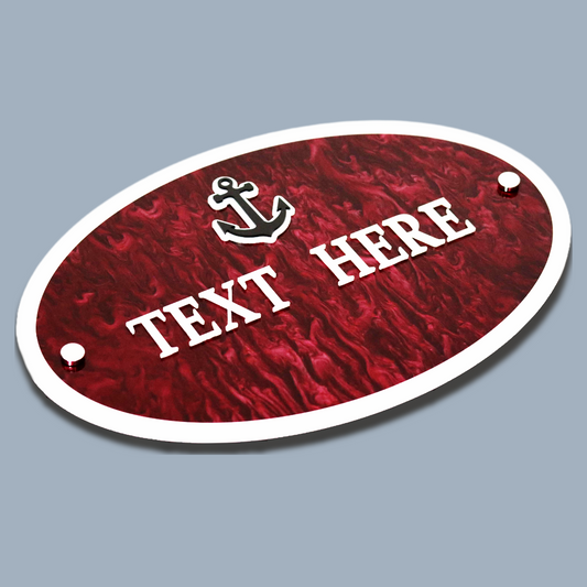 Oval Scarlet Swirl